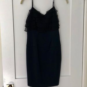 Black Halo Ruffle Top Spaghetti Strap Dress NWT